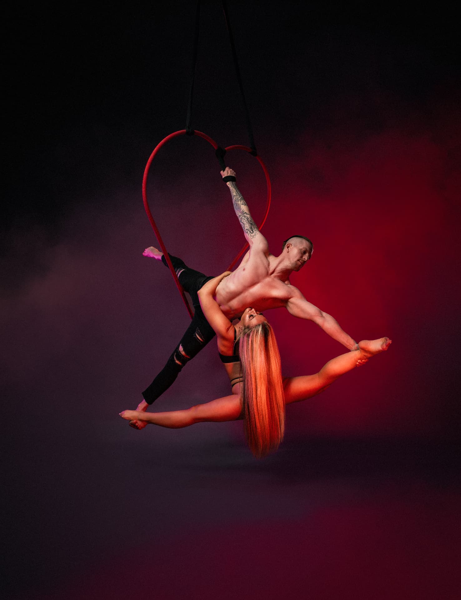 Aerial performer on silks at a luxury corporate event (photo 2)