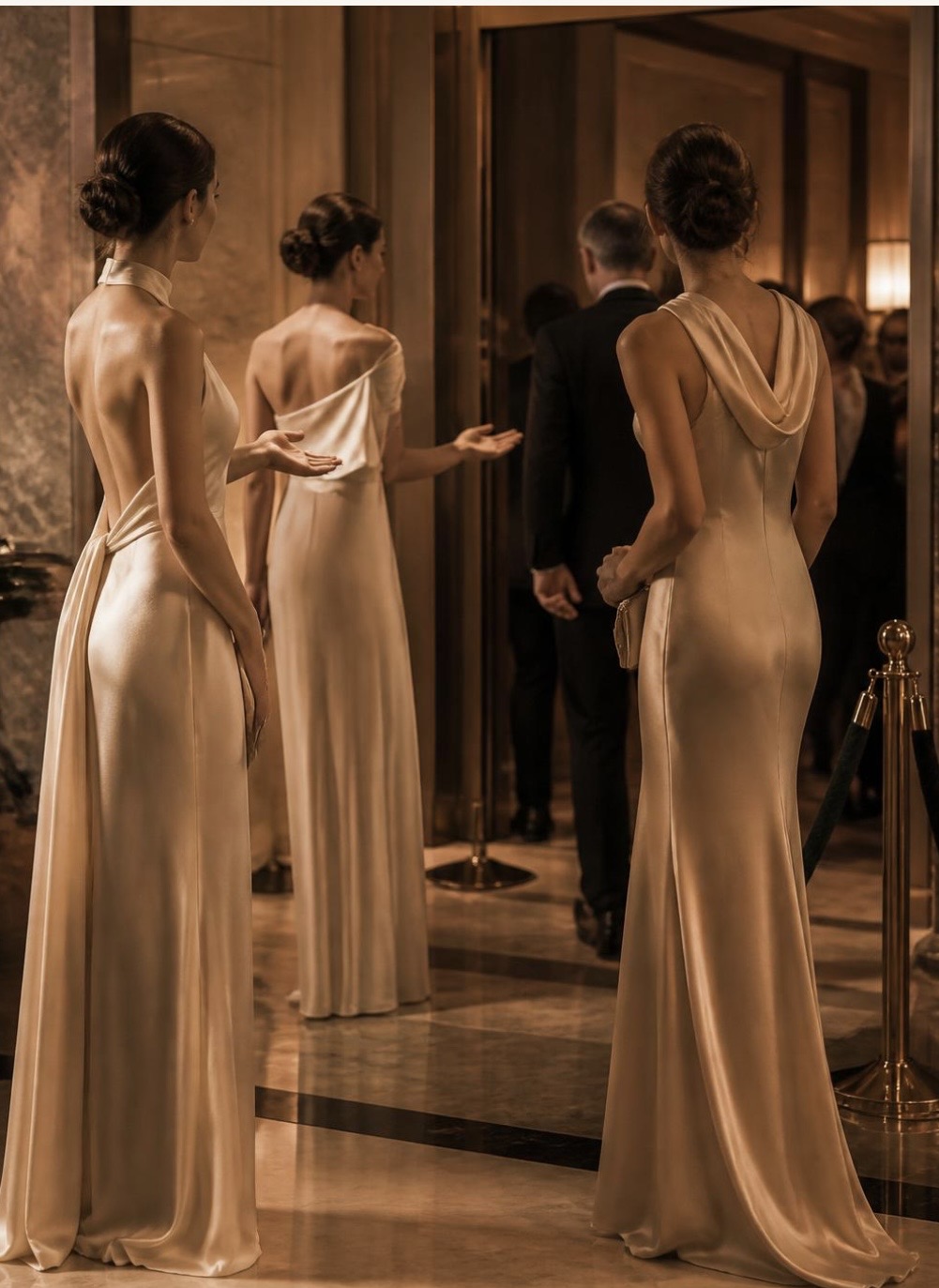 Corporate hospitality hostess welcoming event guests